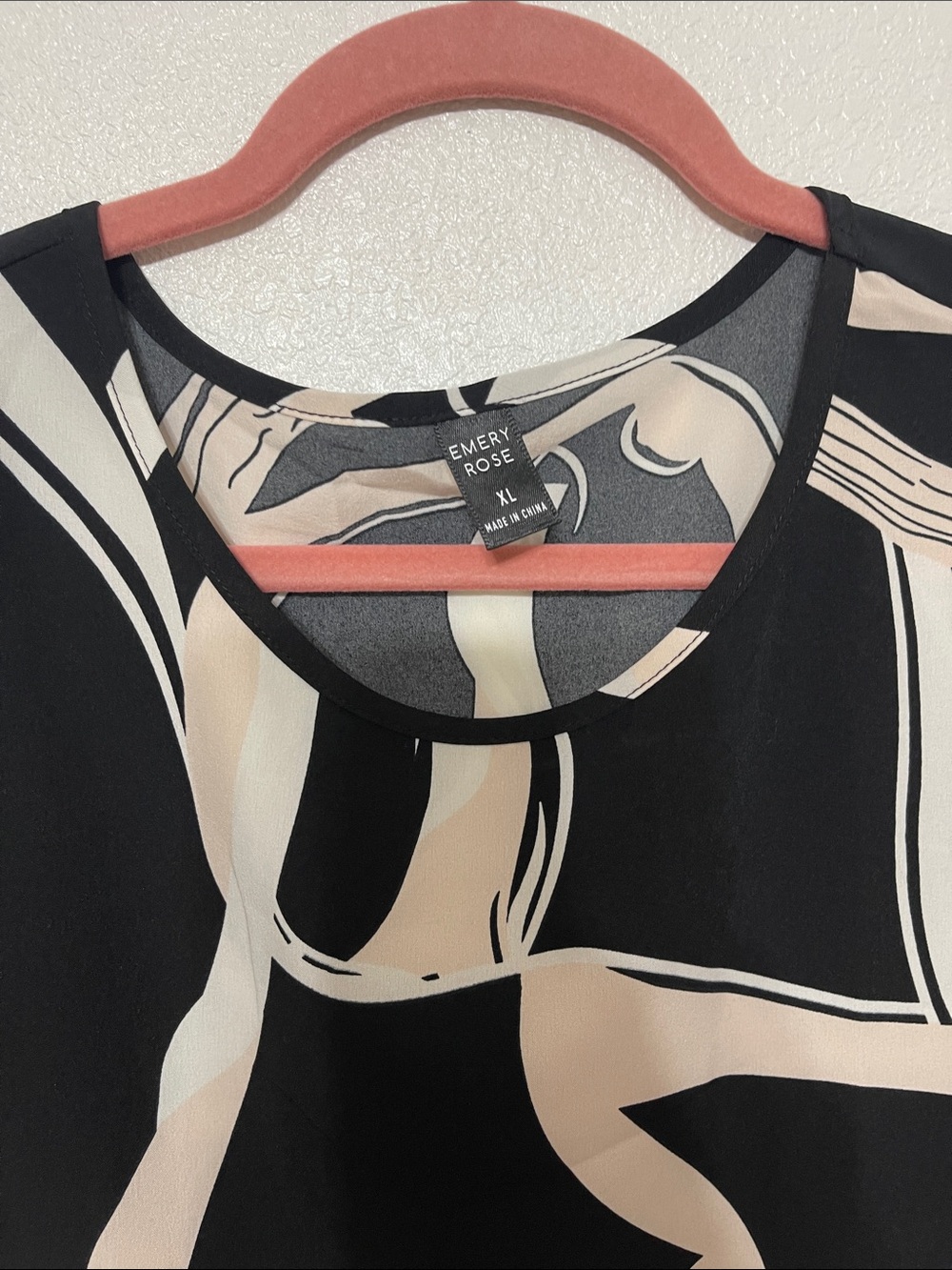 Black & Cream Abstract Long Sleeve Shift Dress - Picture 3 of 4